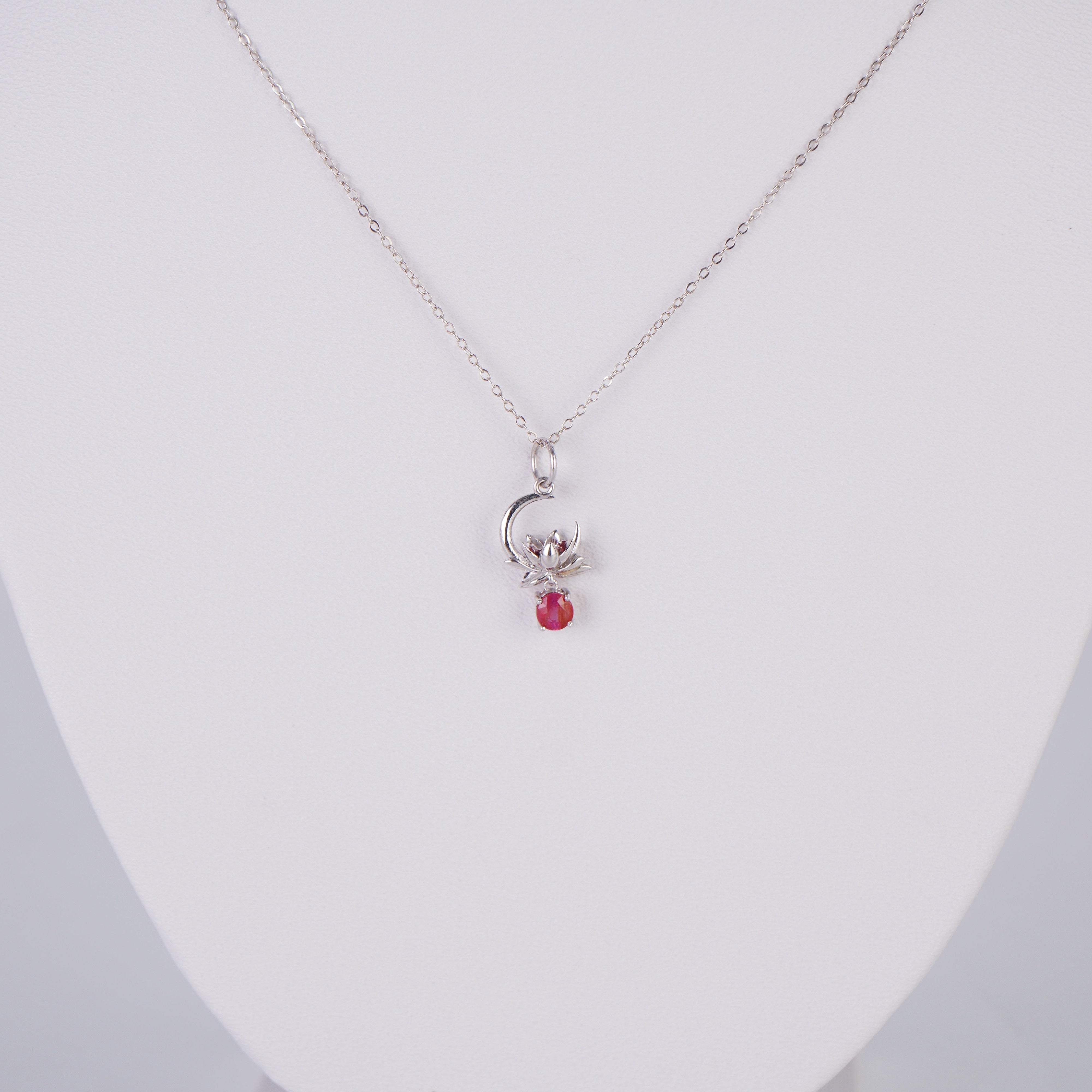 MIST - Moonlit Lotus Pendant (Ruby Version)