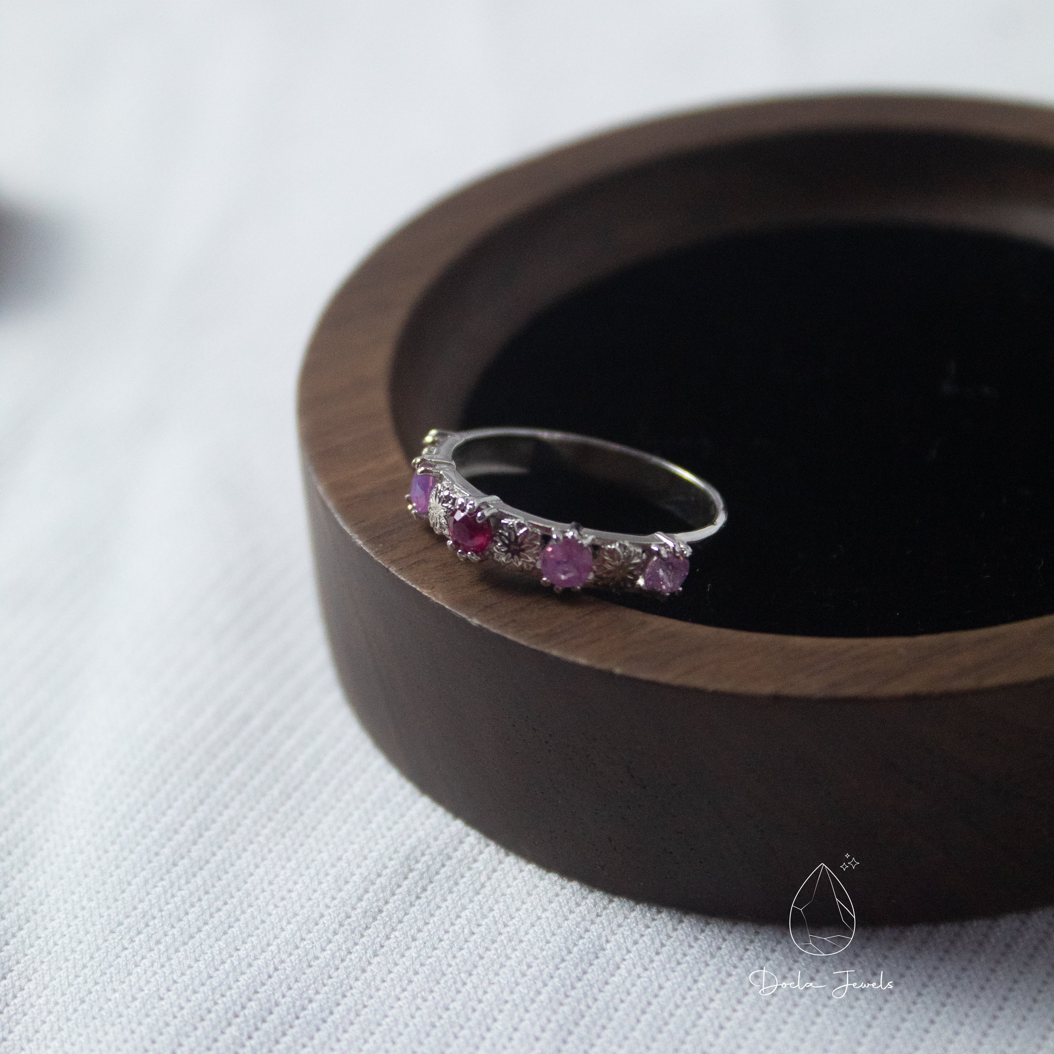 Enchanting Ruby Ring with Vintage Carving