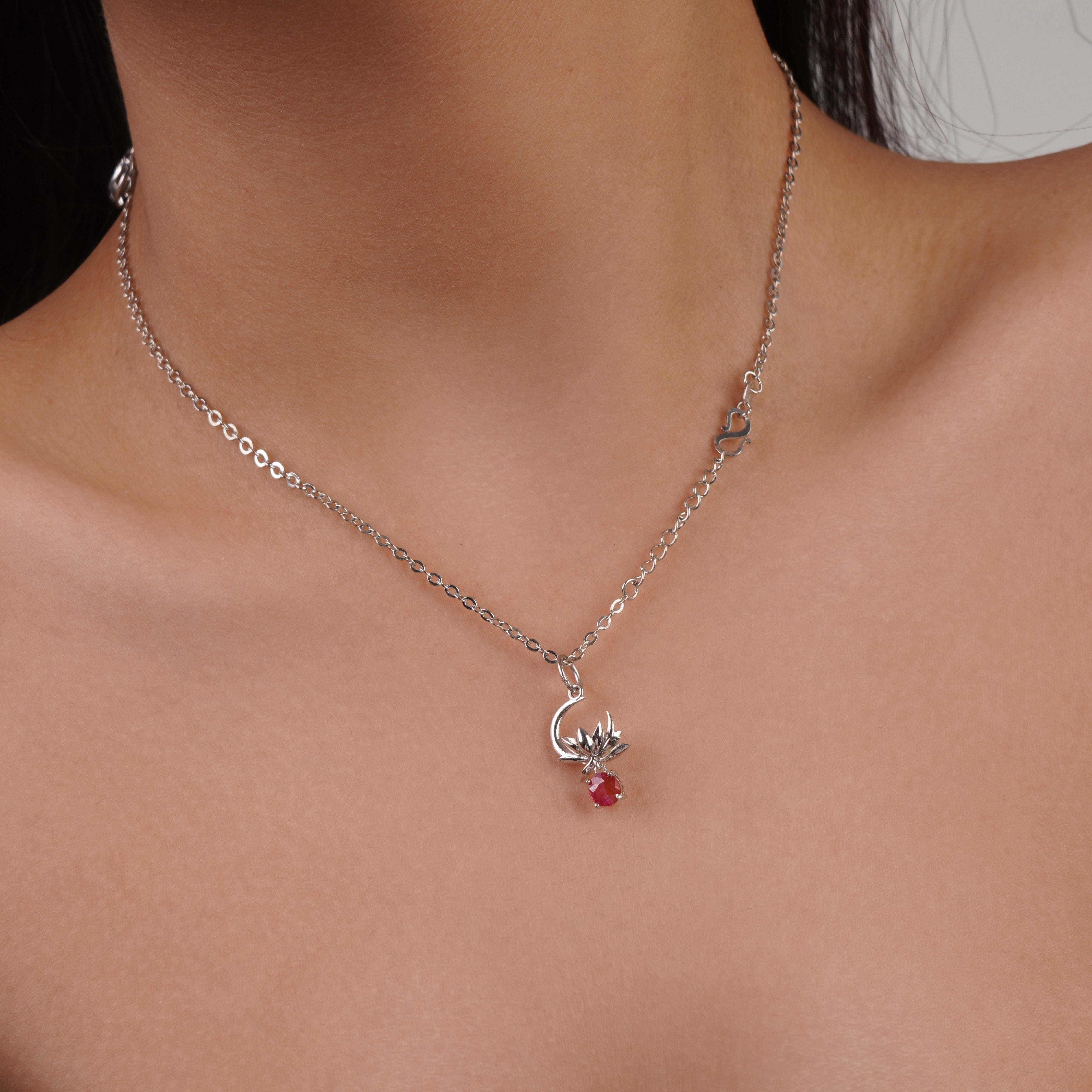 MIST - Moonlit Lotus Pendant (Ruby Version)