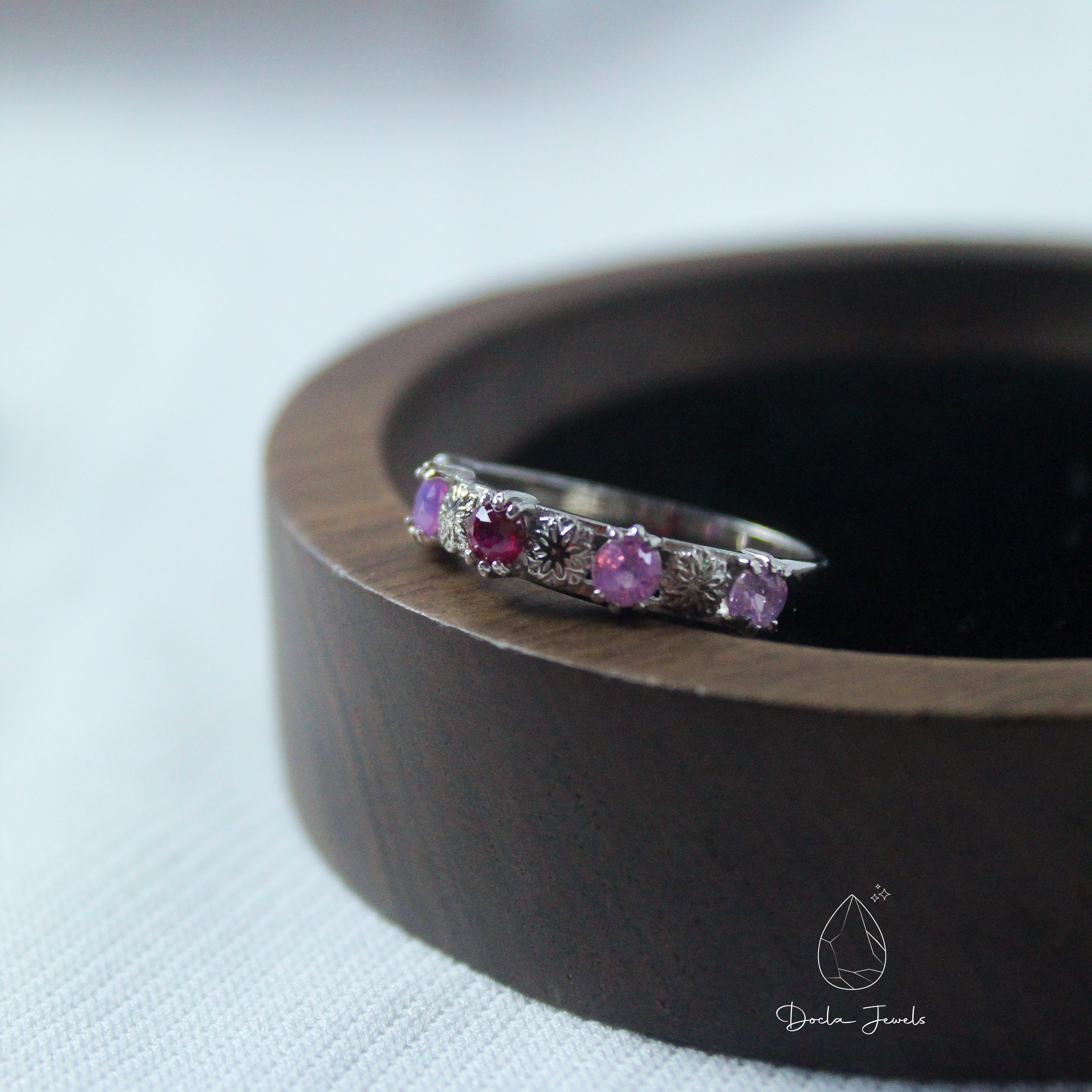 Enchanting Ruby Ring with Vintage Carving